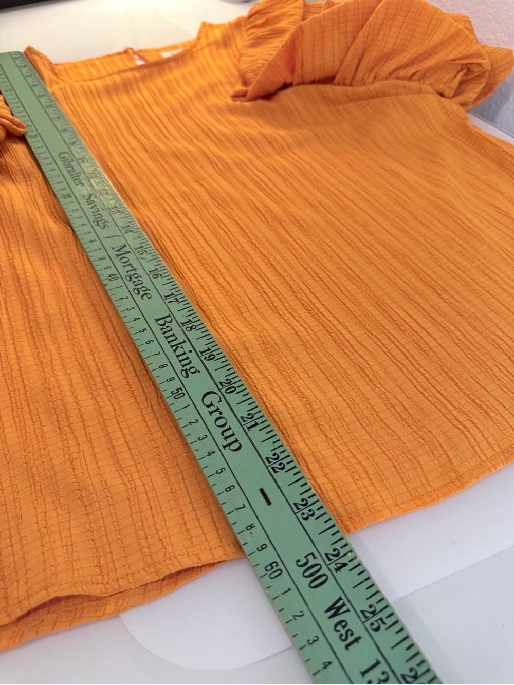 THML Marigold Textured Dramatic Ruffle Sleeve Blouse Top M - Picture 7 of 8